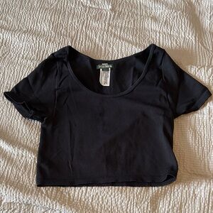 Wild Fable Black Ribbed Crop Top